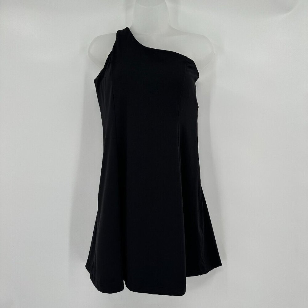 Quince Black Ultra-Form One Shoulder Performance Dress sz XS Women's Athletic